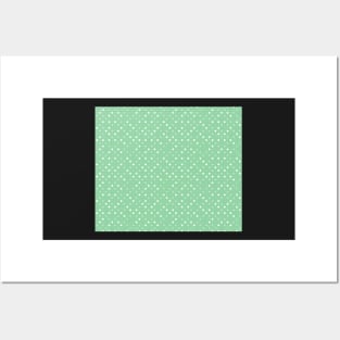 Green White Polka Dots Cute Pattern Posters and Art